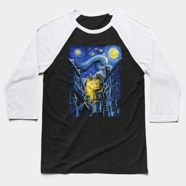 Starry Alley Baseball T-Shirt by BER